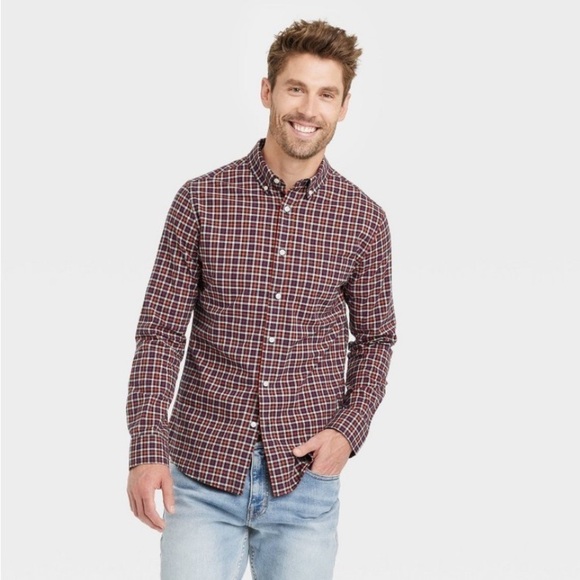 Men's Slim Fit Every Wear Long Sleeve Button-Down Shirt Goodfellow & Co - Picture 1 of 6